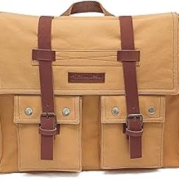 Canvas Messenger bags Large | Cotton Sling One Side Shoulder Bags for Men & Women with Adjustable Crossbody strap, Padded Partition & 4 External Pockets-image-46