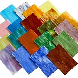 MaxGrain 20 Sheets Variety Stained Glass Sheets,4x6 inch Tiffany Stained Glass Packs for Crafts, Mixed Bright Color and Patterns-image-65