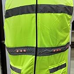 Generic Blinker LED Vest | Reflective Safety Vest, Green, Unisex Adult, All Seasons, Short Length, Sleeveless, Loose Fit, Water Resistant, Adults, Cyclists, Runners-image-47