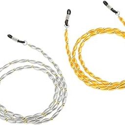 2 Pieces Eyeglass Sun Glasses Holder Necklace Sunglass Chain Gold Silver-image-8