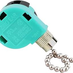 3 Speed 4 Wire Ceiling Fan Switch, Zing Ear ZE-268S6 Pull Chain Cord Switch, Perfect for Ceiling Fans Wall Lights, Cabinet Light (Nickel Pull Chain)-picture-15