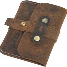 Handmade Genuine Leather Men Business Credit Card Holder (Brown)-image-26