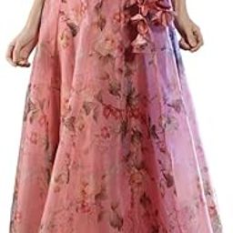 Women Multi Color Floral Print Flared Maxi Lehenga Skirt-picture-23