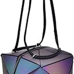 Geometric Holographic Purse Women Luminous Purse and Handbag Crossbody Mini Satchels Foldable Wallet Halloween Bag-image-3