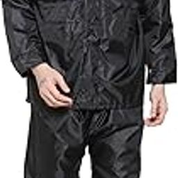 Aarush Reversible RainCoat for Men with Adjustable Hood and Pocket,Waterproof Raincoat with Polyester Jacket,Pants and Carrying Pouch, XXL, Black-image-51