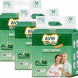AVM Super Dry Premium Adult Diaper M size (Medium) | Unisex | Waist (28"-44") PACK OF 3 (30 pcs) | High Absorption | Wetness indicator | Leak proof | Odour lock.-image-15