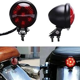 Vagary Motorcycle Tail Light LED Bates Style Bullet Brake Stop Rear Lamp Compatible with Cafe Racer Bobber Chopper Bonneville - Red-picture-8