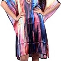 Women's Radiant Brushstroke Kaftan– Beach Cover-Up | Free Size Fits M to 5XL|Holiday & Resort Wear-image-25
