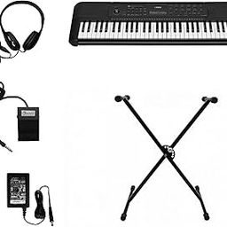 Standzo for Yama-ha PSR-E283, 61-Keys Portable Keyboard with Stand, Headphone,Sustain Pedal Combo Pack-4