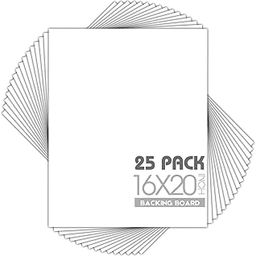 Mat Board Center, Pack of 25, 16x20 White Backing Boards, 4-Ply Thickness Cardboard for Picture/Photo/Framing Back Support-image-37