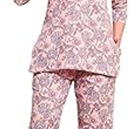 Pink Floral Printed Night Suit Pajama Set-image-51