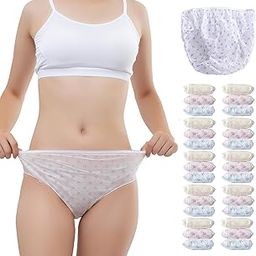 Women's Disposable Nonwoven Underwear Ladies Briefs Paper Printing Panties for Travel Hotel Spa Hospital Stays Emergencies(30 Packs-XL)-image-58