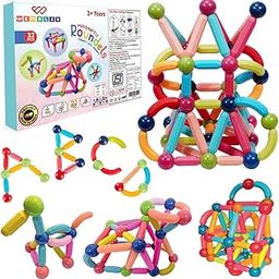Wembley Magnetic Blocks for Kids Engaging Magnet Toys Building Sticks STEM Educational Construction & Creative Activity Mind Game Brain Development & Learning Gift for Boys & Girls 3+ Years -32 Pieces-2