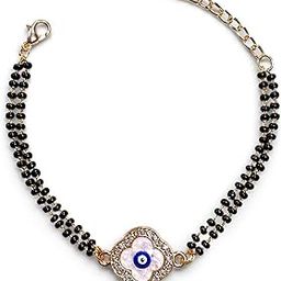 Mangalsutra Clover Evil Eye Bracelet for Women, Anti-Tarnish, Adjustable, Elegant, Lightweight Stylish Jewellery, Handcrafted Bracelet for Daily Use, Gifting, Ethnic Outfits-8
