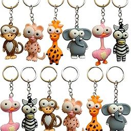 MONKEYTAIL Jungle Animal Theme Keychains as Birthday Return Gifts for Kids of All Age Groups-Set of 12-8