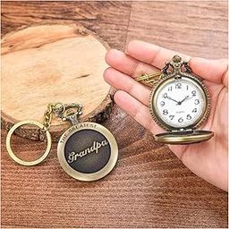 Vintage Dad Embossed Clock Keychain, Metal Pocket Keyring | Best gift for Men, Dad, Grandfather-picture-29