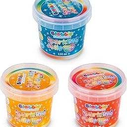 Blobbie® Sparkling Jello Slime Set of 3 for Boys - Blue, Yellow, Orange with Sparkling Glitters - 360 ml - Scented - Non-Sticky - Non-Toxic - Age 4+-picture-17