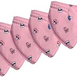 Smog Guard N95 Kids Mask Without Valve (For Kids Age 4-12 Years) Pink Mushroom Design Pack of 5-12