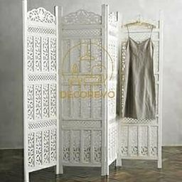 DECOREVO Wooden Room Partition for Living Room | Wooden Screen Separator | Wooden Room Wall Divider | 6 Ft. Wooden Hall Partition Furniture for | Bedroom | Office | Restaurant - 4 Panels.-image-11