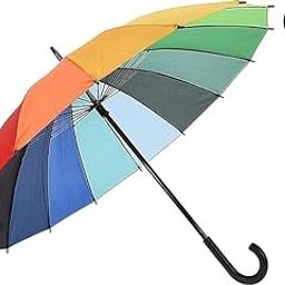 Rainbow Umbrella, 3 Fold Fully Automatic Rain Sun UV Protection Foldable Auto Open Close 24 Ribs Colourful Umbrella For Men,Women,Kids,Girls,Boys-1PC-picture-26