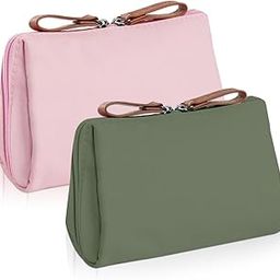 MAYCREATE® 2Pcs Makeup Pouch Bag, Makeup Pouches for Women Travel, Waterproof Cosmetic Bags for Women, Portable Toiletry Makeup Organizer Bag (18x14x5cm)-42
