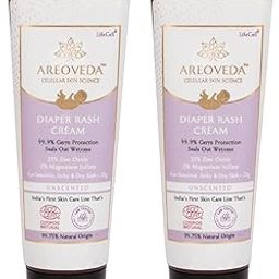 AreoVeda Unscented Diaper Rash Cream (25gm Each) With 15% Zinc Oxide & Oats I Provides Quick Relief From Diaper Rashes, Protects From 99.9% Germs, Seals Out Wetness I Suitable For Dry, Itchy & Sensitive Skin I Lab Tested, ECOCERT Certified, & EWG Verified I Safe From Day 1 (Pack of 2)-image-29