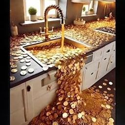 Lucky Vastu Money Flowing from Tap/Tap Money Flow Spiritually Powerful Symbol Painting Wall Art for Home Office Living Room Photo Frame Without Glass SL-2 (6 x 8 Inch)-image-80
