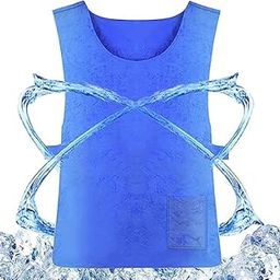 Summer Ice Cooling Vest for Men Women,Reusable Adjustable Cold Vest Fabric Sport Cool Vest Body Ice Vest for Cycling,Running Outdoor Sports Cool Vest in Hot Weather, Blue, One Size, Blue, One Size-picture-11