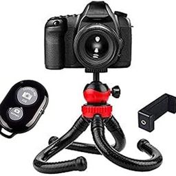 Coku Flexible 12 Inch Snake Tripod Cell Phone Octopus Gorilla Tripod Stand for DSLR Camera & Mobile Phone with Remote Lightweight Bendable Foldable with Mobile Holder (Black)-image-86