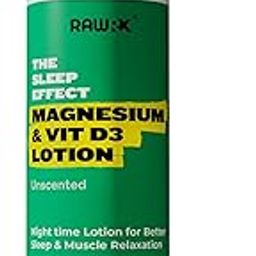 RawRX Magnesium & Vitamin D3 Lotion (Unscented) for Sleep & Muscle Relaxation, enhanced with Epsom Salt, Arnica, Niacin, Almond Oil & Ginger. Hydrating & Non-Sticky. Magnesium Oil Replacement.-0