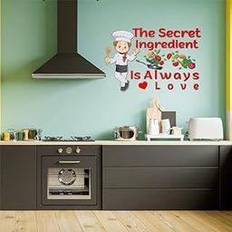 KREEPO The Secret-Always Love Quotes Kitchen Wall Sticker Waterproof Vinyl Sticker for Wall Decor Kitchen, Hotel, Canteen Multicolour Size(24inch X 36inch)_K6-image-29