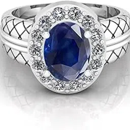 sidharth gems 9.25 Ratti 8.00 Carat Earth Mined AAA+ Quality Natural Blue Sapphire Neelam 925 Sterling Silver Adjustable Gemstone Ring for Women's and Men's-picture-42