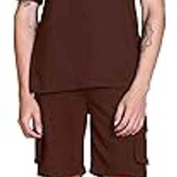Men’s Oversized Printed Cotton Co-ords Set | Streetwear Summer Shorts & T-Shirt Combo | Trendy 2 Piece Outfit(ART EXPLORE)-14