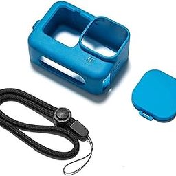 Protective Silicone Sleeve Case + Lanyard Accessories Soft Rubber Frame Cover Protection for Go Pro Compatible with Go Pro Hero 9|10|11 Blue Action Camera (Blue)-image-70