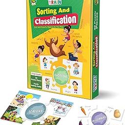 The Book Tree Bright Brain Sorting & Classification Puzzle - Sort by Categories: Seasons, Wild Animals & More – 40 Pieces – for Kids Age 3+ - Gift Box by Majestic Book Club-image-2