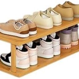 M.T.BROTHERS - Space-Saving Modern Bamboo Free Standing Shoe Rack Organize, Customize, and Enhance Your Home, Office with style (65CM - 2 LAYER)-16