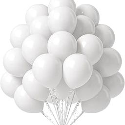 Flyloons 50 pcs White Metallic Chrome Balloons for Birthday Decoration items celebration Anniversary Girls Boys Men Women-28