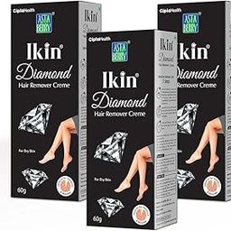 Ikin Diamond Hair Remover Cream 60gm, Pack of 3 (3 x 60g) Hair Removal Cream for Women | Suitable for Legs, Underarms & Bikini Line-40
