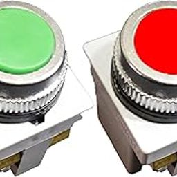 Industrial Push Button Switch, NO/NC Motor Control, Green Start/Red Stop, Momentary Operation-25