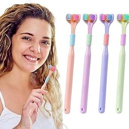 PUTHAK Three-Sided Toothbrushes Soft Bristle Toothbrush for Adults V-Shaped Toothbrush Non-Slip Cleaning Toothbrush (Pack of 4)-27