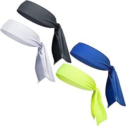 PAROPKAR Sports Headbands for Men and Women (4 Pack) - Lightweight Sweat Band Moisture Wicking Workout Sweatbands for Running Cross Training Cricket Gym Yoga and Bike - Unisex Hairband-image-19