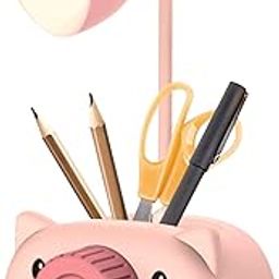 AUGEN LED Table Lamp - LED Rechargeable Desk Lamp with Pen Holder & Sharpener, Study Desk Light for Study Room/Home/Office (Pink, Pack of 1)-picture-20