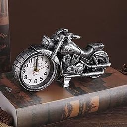 FunBlast Alarm Clock for Heavy Sleepers – Bike Shaped Retro Clock, Stylish Analog Table/Desk Alarm Clock for Students, Table Clock for Bedroom, Living Room, Office, Return Gifts (Silver)-15