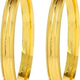 One Gram Micro Gold Plated Traditional Plain Bangle for Women and Girls (4014)-image-82