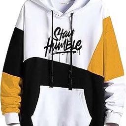 Men's Printed Sweatshirts Hoodies Lined Fleece Casual Athletic Workout Pullover with Kangaroo Pocket, Multi-Pack of 1-image-20