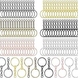 DIY Crafts (50 Chain+Key Chain, Silvery DK) DHook Type Swivel Clasps Set Metal Lanyard Snap Lobster Claw Clasps Keychain Rings Eye Screws Jump Rings Screw Hook for Bags Jewelry Making, Pcs-1