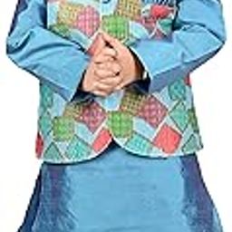 Waistcoat, Kurta and Pyjama Set for Boys-image-1