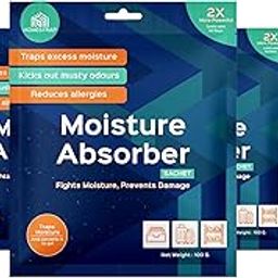 HomeStrap 6 Pcs x 100 Gram Moisture Absorber Sachet | Absorbs Moisture & Transforms Into Gel | Dehumidifier for Bags, Suitcases & Drawers | Fights Moisture, Musty Smells Etc(Plain|Sachet)-picture-32