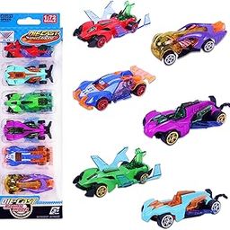 Toyshine Pack of 6 Free Wheel Speed Racing 1:72 Scale Die cast Kids Collectable Vehicle Toy Set Educational Play Set Return Gift for Age 3+, Multicolor-picture-16