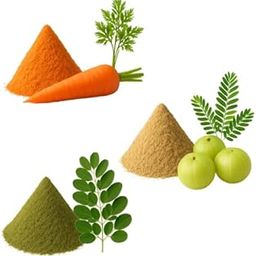 Myla Organics Solar Dehydrated Combo Powders (Carrot + Amla + Moringa) - 3x100g = 300 gram-image-41